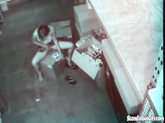 Amazing young, long-legged playgirl masturbates on a surveillance camera